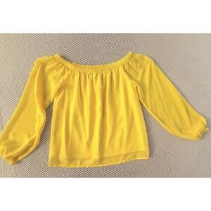 Kate And Mallory Top Blouse Womens Size M Off The Shoulder Boho Gypsy Yellow